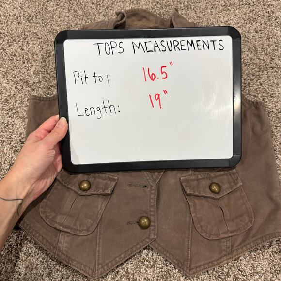 Vintage y2k Women's Brown Jimmy'z Western Boho Hippy Button Up Denim Vest Sz M - Picture 8 of 8